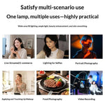 K-15 Luce video LED per live streaming, regolabile a 180 gradi, 3 colori dimmerabili, K-15