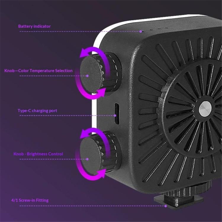 K-31 Luce di riempimento a clip con 84 LED per fotografia e streaming live, dimmerabile a 3 temperature di colore., K-31