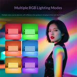 MJ-15 Luce LED RGB portatile con doppia manopola per streaming live e fotografia, MJ-15