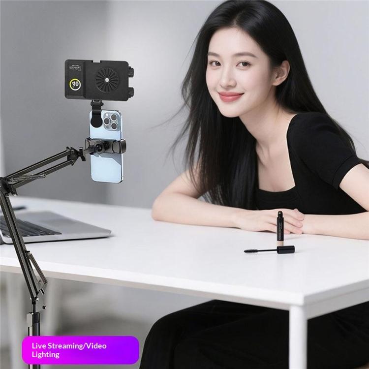 MJ-15 Luce LED RGB portatile con doppia manopola per streaming live e fotografia, MJ-15