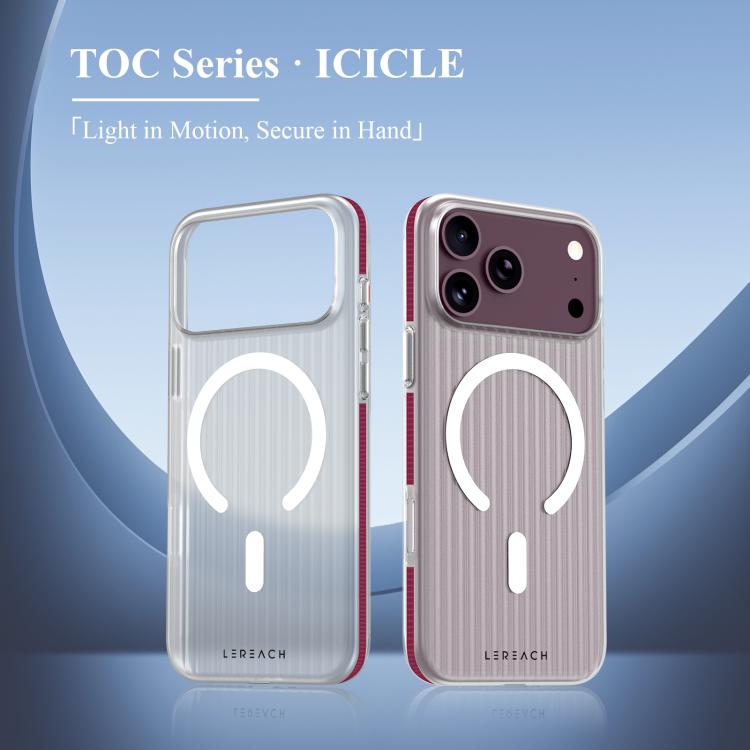 Custodia magnetica antiscivolo a doppia faccia LeReach TOC Icicle Series Ice Mist per telefono, For iPhone 18 Pro, For iPhone 18 Pro Max