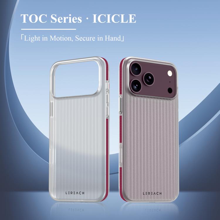 Custodia per telefono LeReach TOC Icicle Series Ice Mist con superficie antiscivolo su entrambi i lati., For iPhone 18 Pro, For iPhone 18 Pro Max