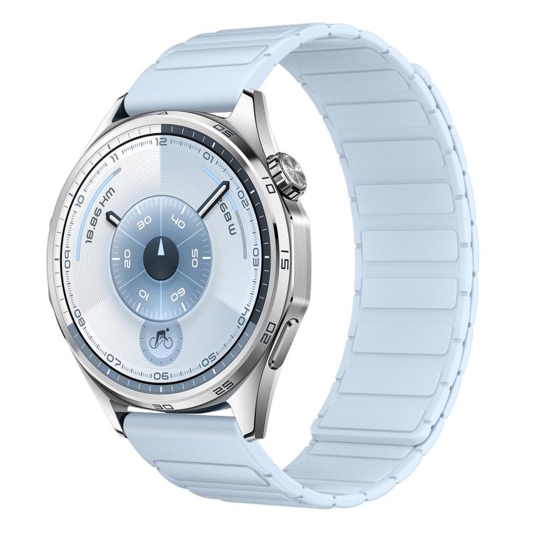 Cinturino per orologio in silicone magnetico a forma di I con connettore a sgancio rapido a pulsante., 22mm