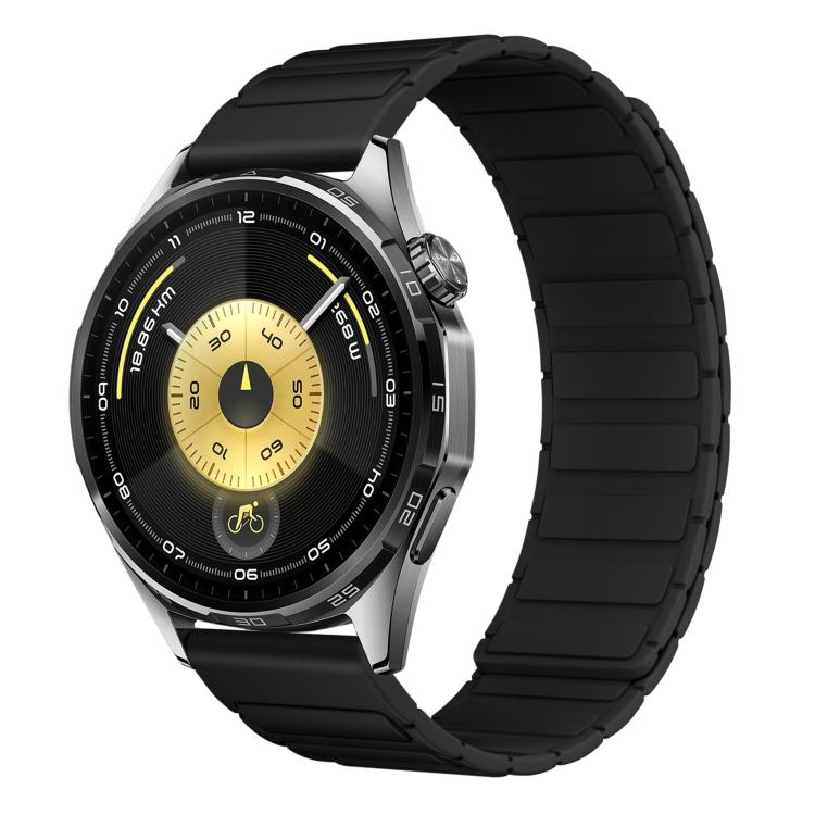 Cinturino per orologio in silicone magnetico a forma di I con connettore a sgancio rapido a pulsante., 22mm