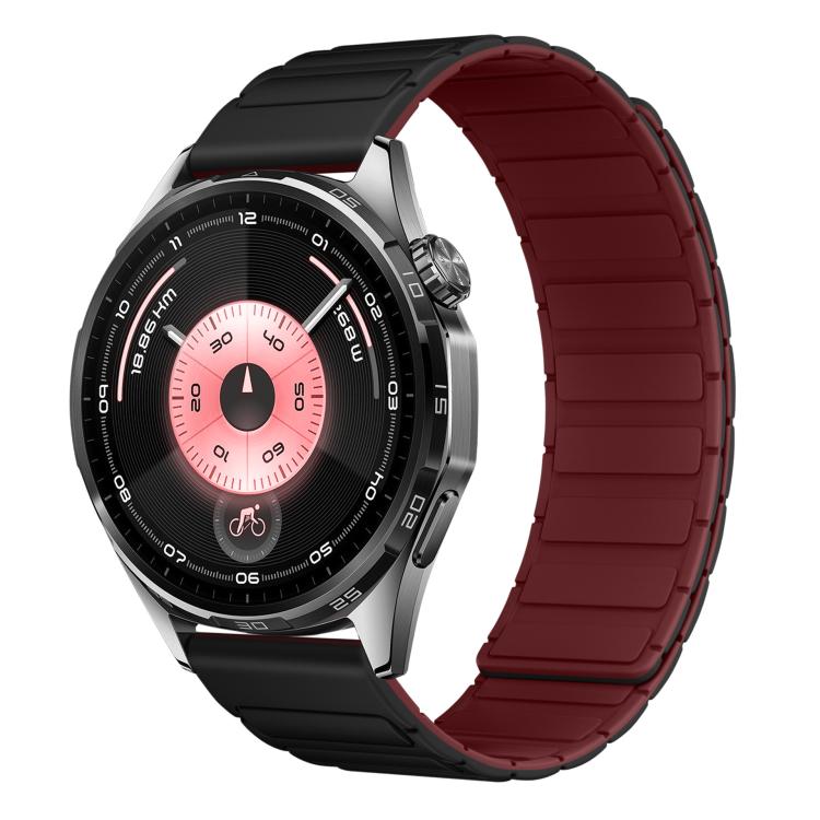 Cinturino per orologio in silicone magnetico a forma di I con connettore a sgancio rapido a pulsante., 22mm