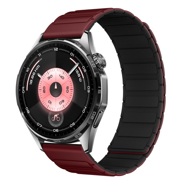 Cinturino per orologio in silicone magnetico a forma di I con connettore a sgancio rapido a pulsante., 22mm