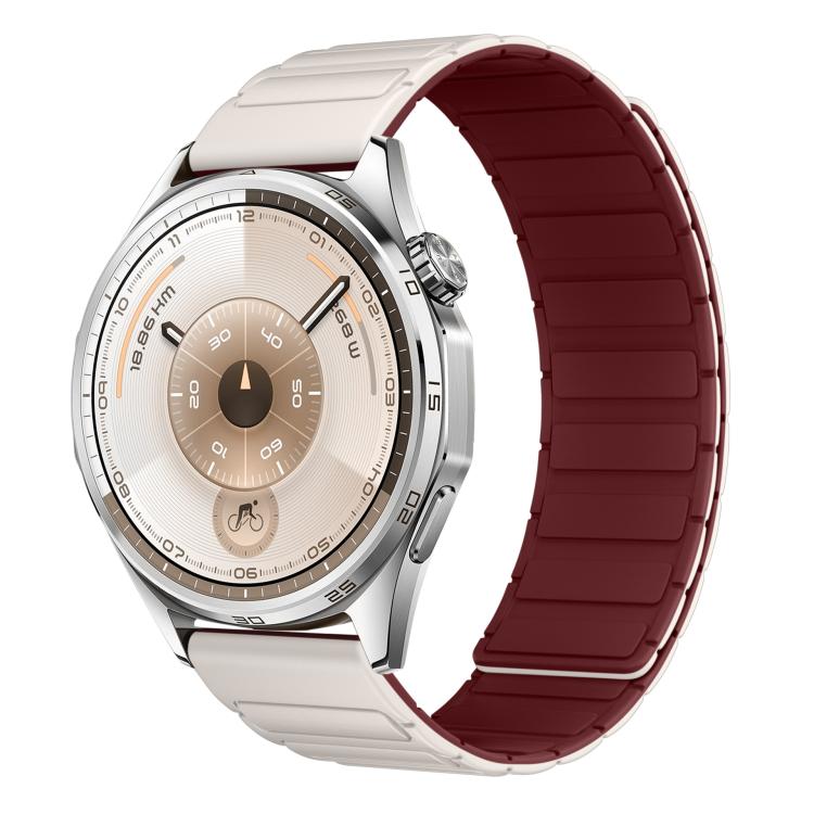 Cinturino per orologio in silicone magnetico a forma di I con connettore a sgancio rapido a pulsante., 22mm
