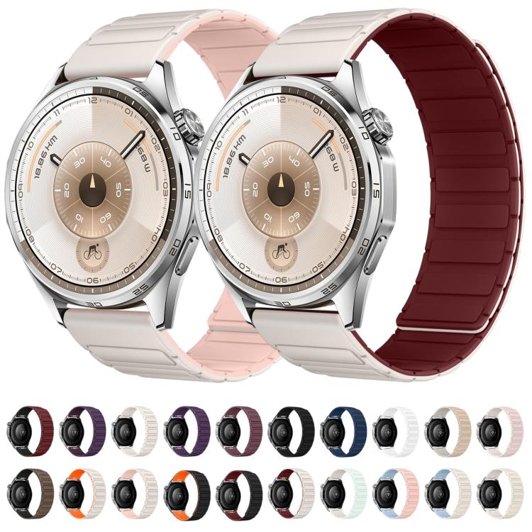 Cinturino per orologio in silicone magnetico a forma di I con connettore a sgancio rapido a pulsante., 22mm