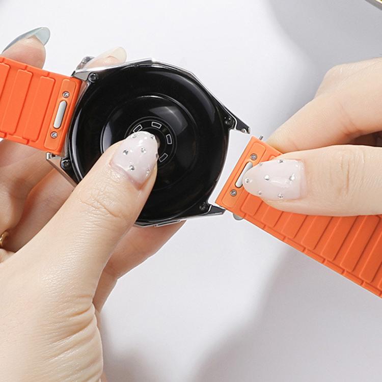Cinturino per orologio in silicone magnetico a forma di I con connettore a sgancio rapido a pulsante., 22mm