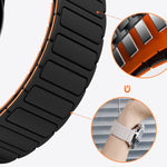 Cinturino per orologio in silicone magnetico a forma di I con connettore a sgancio rapido a pulsante., 22mm