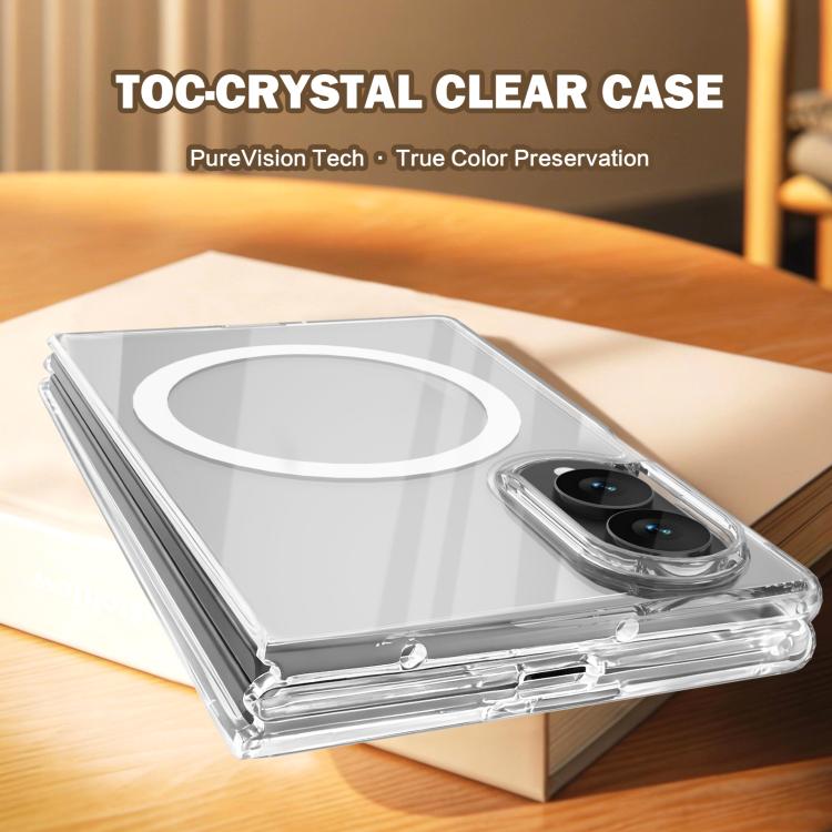 Custodia magnetica antiurto LeReach TOC Clear Series Dual-Composite Armor in TPU + acrilico per telefono, For Galaxy Z Fold8 5G