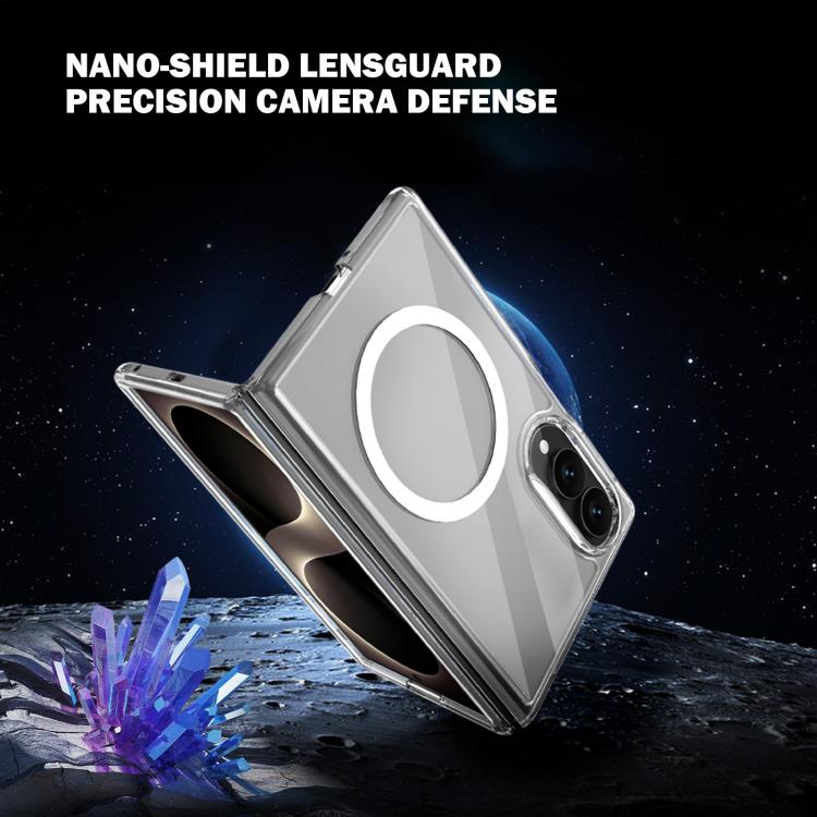 Custodia magnetica antiurto LeReach TOC Clear Series Dual-Composite Armor in TPU + acrilico per telefono, For Galaxy Z Fold8 5G