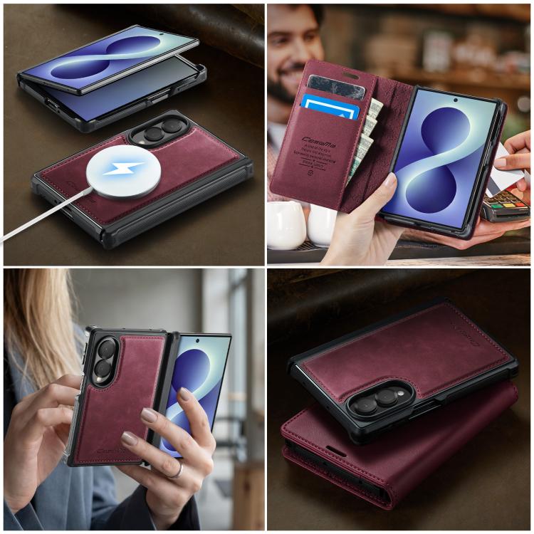 Custodia per telefono CaseMe C49 con portafoglio in pelle, magnetica, con blocco RFID e removibile., For Galaxy Z Fold8 5G, For Galaxy Z Fold8 Ultra 5G