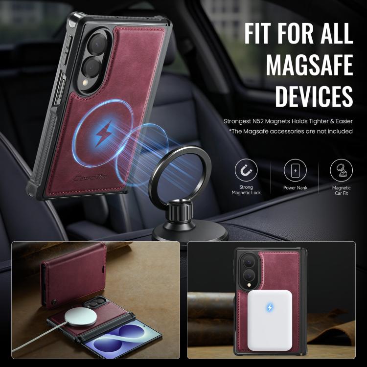 Custodia per telefono CaseMe C49 con portafoglio in pelle, magnetica, con blocco RFID e removibile., For Galaxy Z Fold8 5G, For Galaxy Z Fold8 Ultra 5G