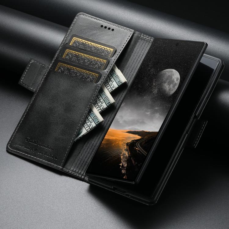 Custodia per telefono a libro orizzontale in pelle con texture di vitello Suteni, For Galaxy Z Fold8 Ultra 5G, For Galaxy Z Fold8  5G, For Galaxy Z Fold7 5G