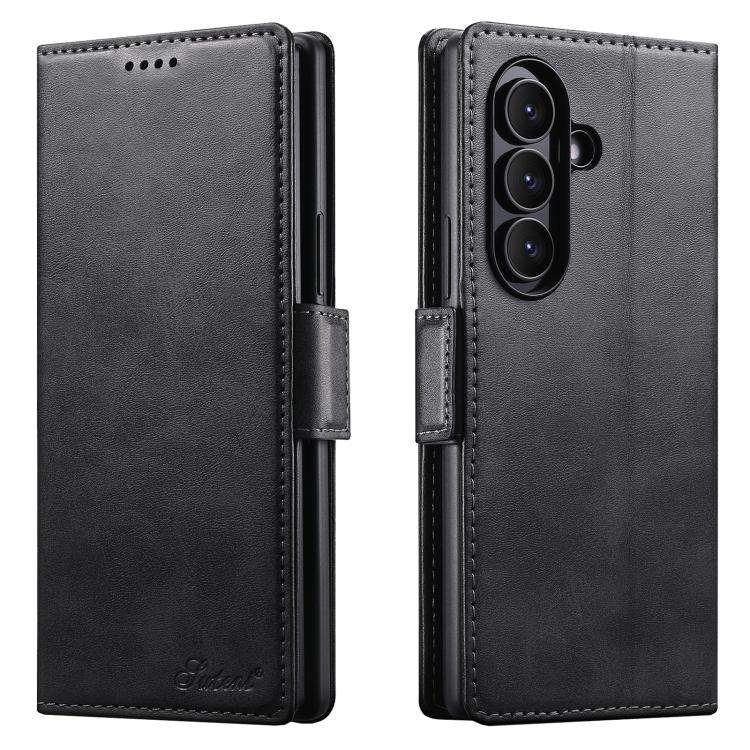 Custodia per telefono a libro orizzontale in pelle con texture di vitello Suteni, For Galaxy Z Fold8 Ultra 5G, For Galaxy Z Fold8  5G, For Galaxy Z Fold7 5G