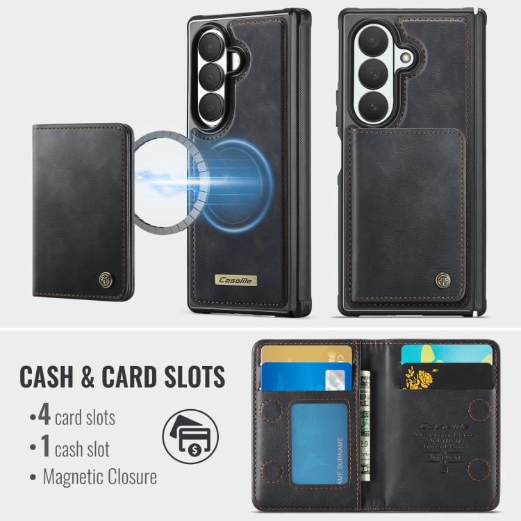 Custodia per telefono CaseMe serie Me80 con portafoglio rimovibile, protezione magnetica RFID e pelle vegana., For Galaxy Z Fold8 Ultra 5G