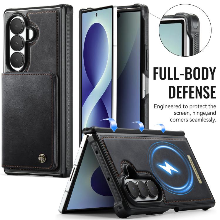 Custodia per telefono CaseMe serie Me80 con portafoglio rimovibile, protezione magnetica RFID e pelle vegana., For Galaxy Z Fold8 Ultra 5G