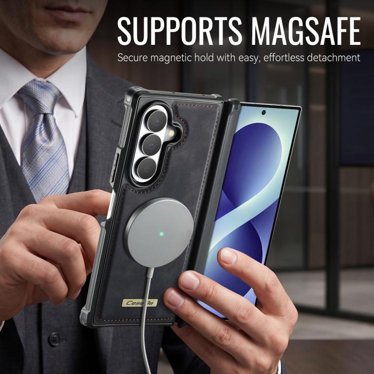 Custodia per telefono CaseMe serie Me80 con portafoglio rimovibile, protezione magnetica RFID e pelle vegana., For Galaxy Z Fold8 Ultra 5G