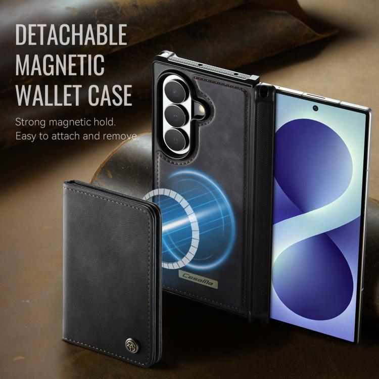 Custodia per telefono CaseMe serie Me80 con portafoglio rimovibile, protezione magnetica RFID e pelle vegana., For Galaxy Z Fold8 Ultra 5G