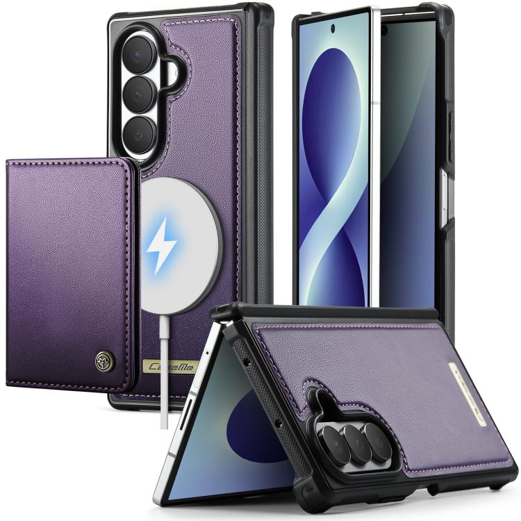Custodia per telefono CaseMe serie Me80 con portafoglio rimovibile, protezione magnetica RFID e pelle vegana., For Galaxy Z Fold8 Ultra 5G