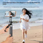 T180 Asta per selfie da 1,8 m con treppiede in acciaio inossidabile e testa orientabile a 360 gradi per streaming live e registrazione video., T180