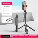 T03 Asta per selfie da 1,96 m con treppiede ad apertura automatica, testa panoramica a 360 gradi e telecomando Bluetooth per i viaggi., T03