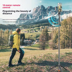 T03 Asta per selfie da 1,96 m con treppiede ad apertura automatica, testa panoramica a 360 gradi e telecomando Bluetooth per i viaggi., T03