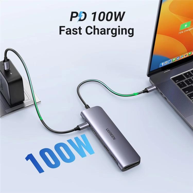 UGREEN CM195 4K Hub 7 in 1 USB-C Docking Station  HD 5Gbps USB 3.0 PD 100W SD / TF Card Reader