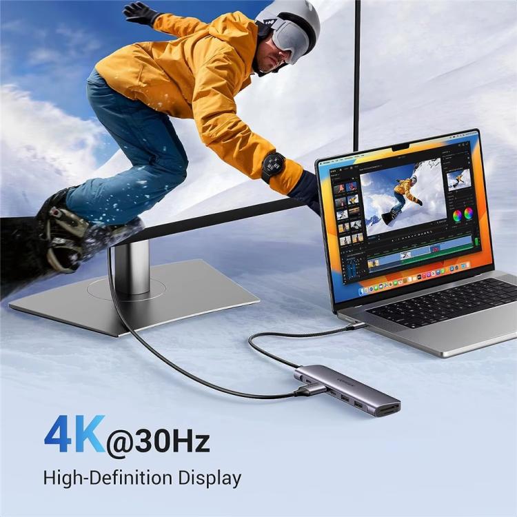 UGREEN CM195 4K Hub 7 in 1 USB-C Docking Station  HD 5Gbps USB 3.0 PD 100W SD / TF Card Reader