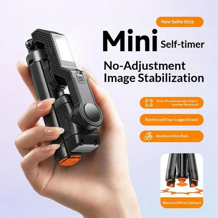 Stabilizzatore per selfie stick a singolo asse Q41 con luce di riempimento e telecomando Bluetooth per smartphone., Q41