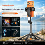Stabilizzatore per selfie stick a singolo asse Q41 con luce di riempimento e telecomando Bluetooth per smartphone., Q41
