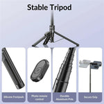 JMARY KT-209 Selfie stick da 98,5 cm con treppiede pieghevole in lega di alluminio e telecomando wireless per lo streaming live, KT-209