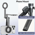JMARY KT-279 Asta per selfie da 1,54 m, treppiede estensibile in lega di alluminio con telecomando per vlog e live streaming, KT-279