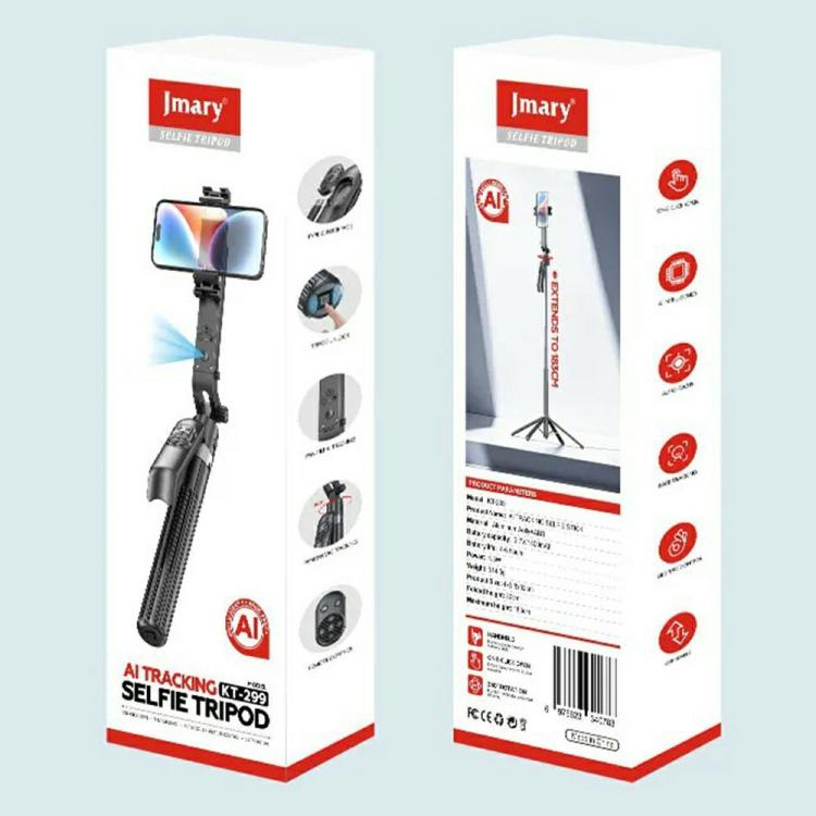 JMARY KT-299 Asta per selfie da 1,8 m con tracciamento facciale AI, rotazione a 360° e treppiede con telecomando., KT-299