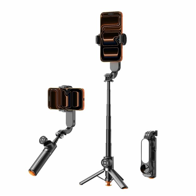 Stabilizzatore per selfie Q43 con intelligenza artificiale, luce di riempimento RGB, treppiede e telecomando., Q43