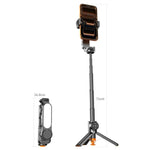 Stabilizzatore per selfie Q43 con intelligenza artificiale, luce di riempimento RGB, treppiede e telecomando., Q43