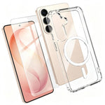 Set 2 in 1: custodia magnetica trasparente in TPU + PC con pellicola temperata ad alto contenuto di allumina., For Galaxy S26 FE 5G, For Galaxy Z Fold8 Ultra 5G, For Galaxy Z Flip8 5G, For Galaxy S26+ 5G, For Galaxy S26 Ultra 5G, For Galaxy S26 5G     ...