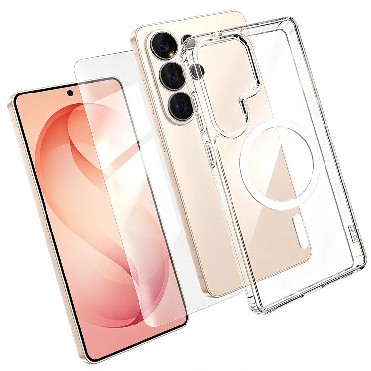 Set 2 in 1: custodia magnetica trasparente in TPU + PC con pellicola temperata ad alto contenuto di allumina., For Galaxy S26 FE 5G, For Galaxy Z Fold8 Ultra 5G, For Galaxy Z Flip8 5G, For Galaxy S26+ 5G, For Galaxy S26 Ultra 5G, For Galaxy S26 5G     ...