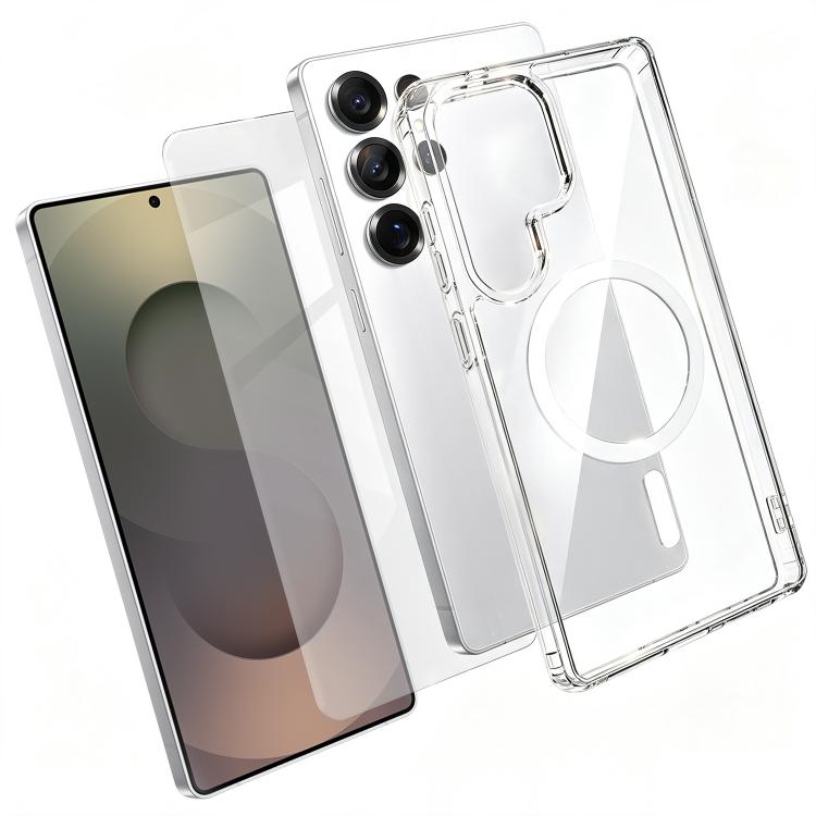 Set 2 in 1: custodia magnetica trasparente in TPU + PC con pellicola temperata ad alto contenuto di allumina., For Galaxy S26 FE 5G, For Galaxy Z Fold8 Ultra 5G, For Galaxy Z Flip8 5G, For Galaxy S26+ 5G, For Galaxy S26 Ultra 5G, For Galaxy S26 5G     ...