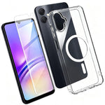 Set 2 in 1: custodia magnetica trasparente in TPU + PC con pellicola temperata ad alto contenuto di allumina., For Galaxy S24+ 5G, For Galaxy S24 5G, For Galaxy A05, For Galaxy A25 5G, For Galaxy S23 FE 5G, For Galaxy S23 Ultra 5G, For Galaxy S23+ 5G  ...