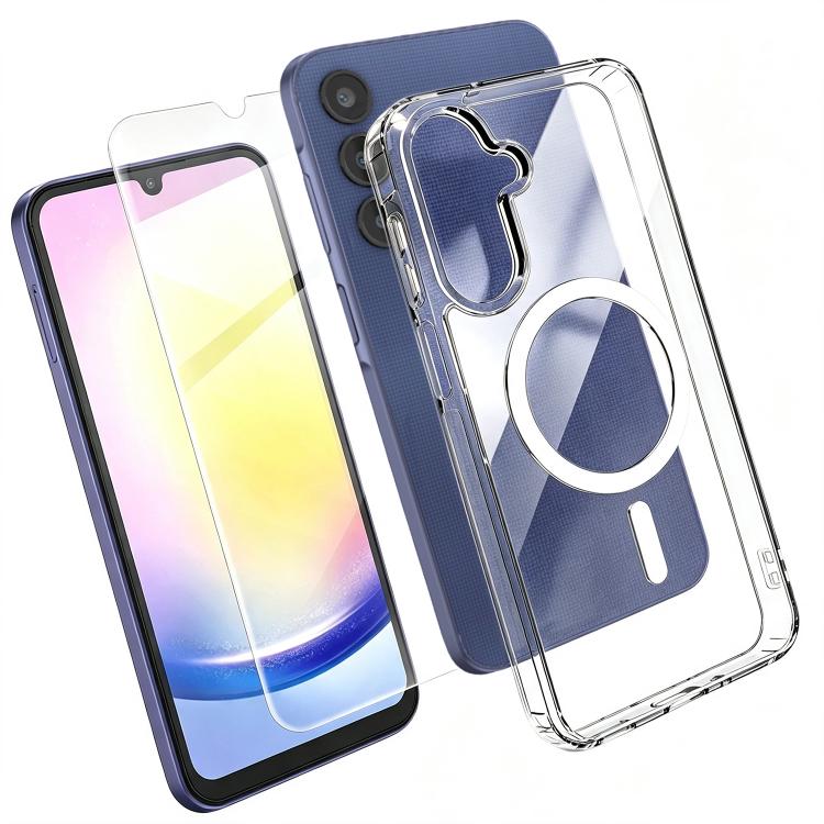 Set 2 in 1: custodia magnetica trasparente in TPU + PC con pellicola temperata ad alto contenuto di allumina., For Galaxy S24+ 5G, For Galaxy S24 5G, For Galaxy A05, For Galaxy A25 5G, For Galaxy S23 FE 5G, For Galaxy S23 Ultra 5G, For Galaxy S23+ 5G  ...