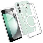 Set 2 in 1: custodia magnetica trasparente in TPU + PC con pellicola temperata ad alto contenuto di allumina., For Galaxy S24+ 5G, For Galaxy S24 5G, For Galaxy A05, For Galaxy A25 5G, For Galaxy S23 FE 5G, For Galaxy S23 Ultra 5G, For Galaxy S23+ 5G  ...