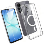 Set 2 in 1: custodia magnetica trasparente in TPU + PC con pellicola temperata ad alto contenuto di allumina., For Galaxy S24+ 5G, For Galaxy S24 5G, For Galaxy A05, For Galaxy A25 5G, For Galaxy S23 FE 5G, For Galaxy S23 Ultra 5G, For Galaxy S23+ 5G  ...