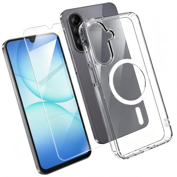 Set 2 in 1: custodia magnetica trasparente in TPU + PC con pellicola temperata ad alto contenuto di allumina., For Galaxy S24+ 5G, For Galaxy S24 5G, For Galaxy A05, For Galaxy A25 5G, For Galaxy S23 FE 5G, For Galaxy S23 Ultra 5G, For Galaxy S23+ 5G  ...