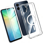 Set 2 in 1: custodia magnetica trasparente in TPU + PC con pellicola temperata ad alto contenuto di allumina., For Galaxy S24+ 5G, For Galaxy S24 5G, For Galaxy A05, For Galaxy A25 5G, For Galaxy S23 FE 5G, For Galaxy S23 Ultra 5G, For Galaxy S23+ 5G  ...