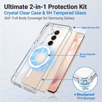Set 2 in 1: custodia magnetica trasparente in TPU + PC con pellicola temperata ad alto contenuto di allumina., For Galaxy S24+ 5G, For Galaxy S24 5G, For Galaxy A05, For Galaxy A25 5G, For Galaxy S23 FE 5G, For Galaxy S23 Ultra 5G, For Galaxy S23+ 5G  ...