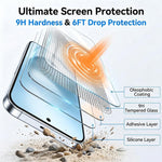 Set 2 in 1: custodia magnetica trasparente in TPU + PC con pellicola temperata ad alto contenuto di allumina., For Galaxy S24+ 5G, For Galaxy S24 5G, For Galaxy A05, For Galaxy A25 5G, For Galaxy S23 FE 5G, For Galaxy S23 Ultra 5G, For Galaxy S23+ 5G  ...