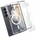 Set 3 in 1: custodia magnetica trasparente in TPU e PC con pellicola temperata ad alto contenuto di allumina e protezione per l'obiettivo., For Galaxy S26 FE 5G, For Galaxy Z Fold8 Ultra 5G, For Galaxy Z Flip8 5G, For Galaxy S26+ 5G                    ...