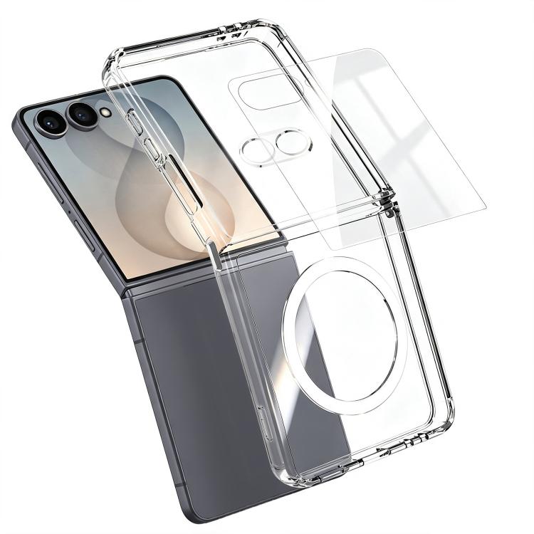 Set 3 in 1: custodia magnetica trasparente in TPU e PC con pellicola temperata ad alto contenuto di allumina e protezione per l'obiettivo., For Galaxy S26 FE 5G, For Galaxy Z Fold8 Ultra 5G, For Galaxy Z Flip8 5G, For Galaxy S26+ 5G                    ...